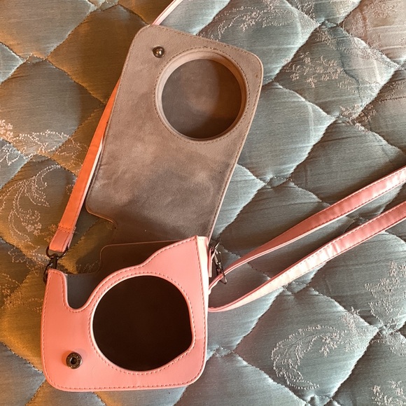 pink instax mini 75 polaroid camera with pink leather case - Picture 3 of 4